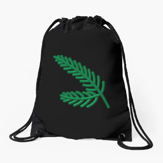 Fir branches embroidered Drawstring Bags
