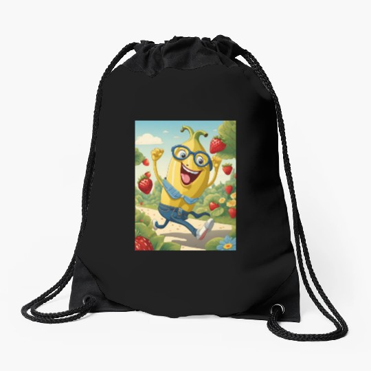 The laughed banana colourful design. Drawstring Bags