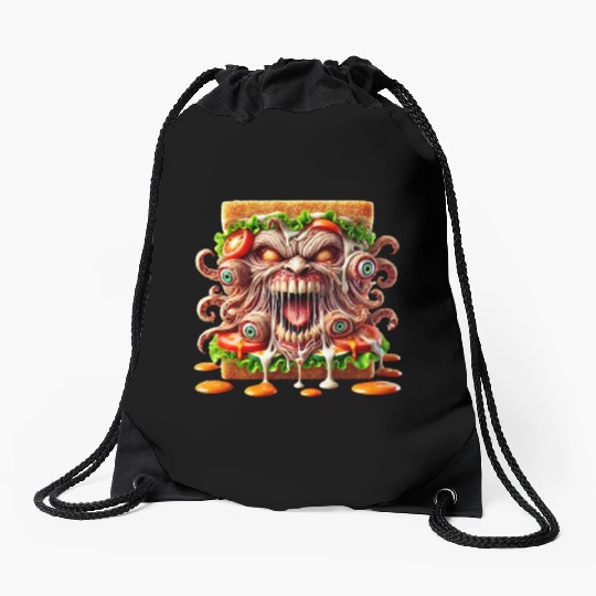 Terrifying Monster Sandwich Drawstring Bags