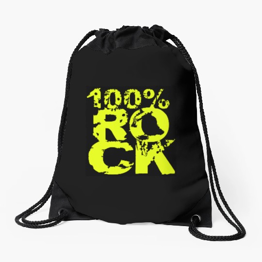 100 % Percent Rock Heavy Metal Music Text Logo Drawstring Bags