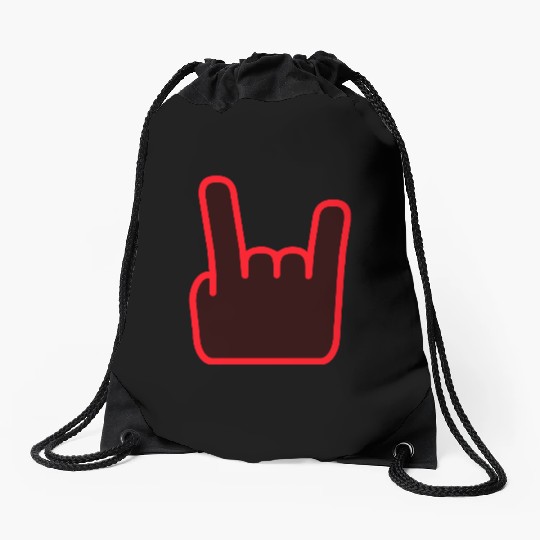 Heavy Metal Fun Hard Rock Music Horns Hand Gesture Drawstring Bags