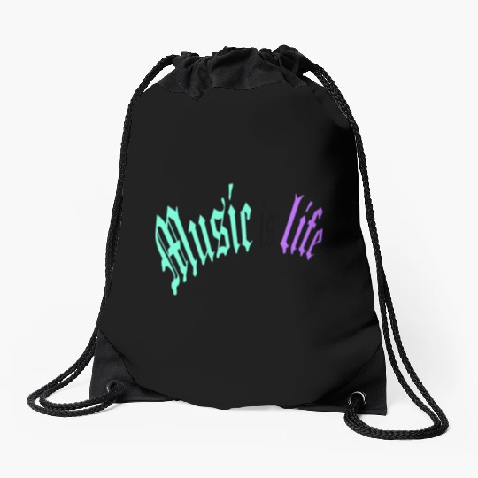 Music Is My Life Party Club Concert Sound Love Drawstring Bags
