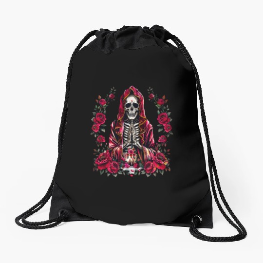 la Santa Muerte Saint Death Drawstring Bags