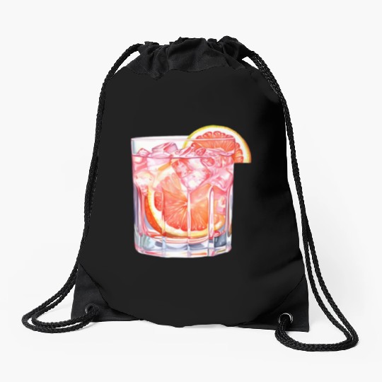 Grapefruit Citrus Cocktail Drawstring Bags