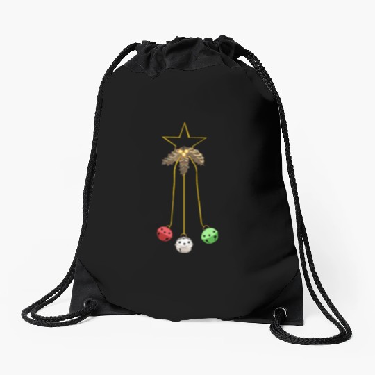 Jingle Bells Star Wreath Drawstring Bags