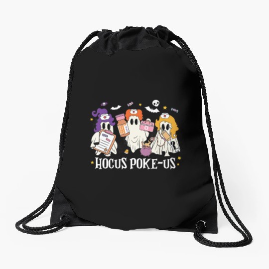Hocus Poke-Us Funny Ghost Vintage Halloween Movie Drawstring Bags