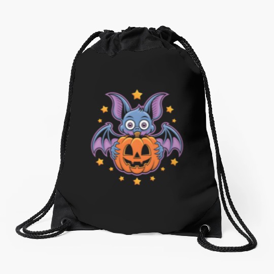 Spooky Bat Drawstring Bags