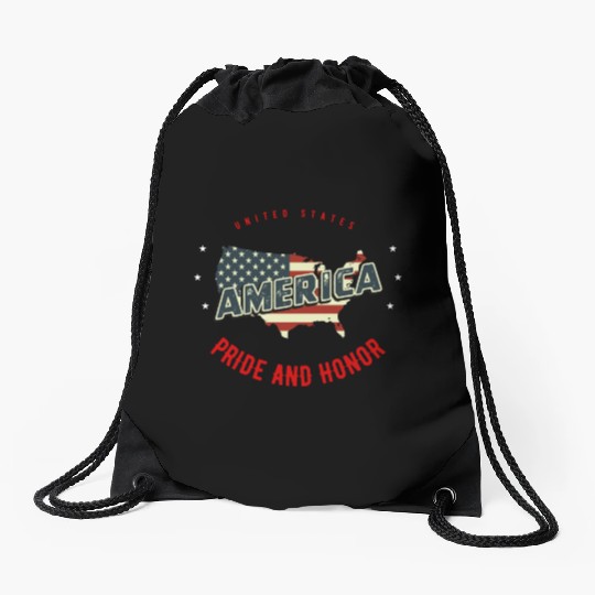 Betsy Flag pride and honor America First 1776 Drawstring Bags