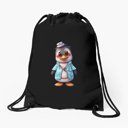 Penguin Doctor, Penguin Famila, Funny Penguin Drawstring Bags