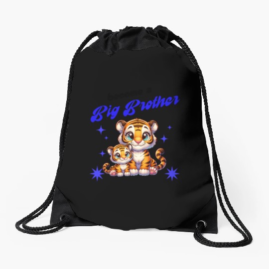 Soon I'll Be A Big Brother Sweet Tiger Brother Drawstring Bags