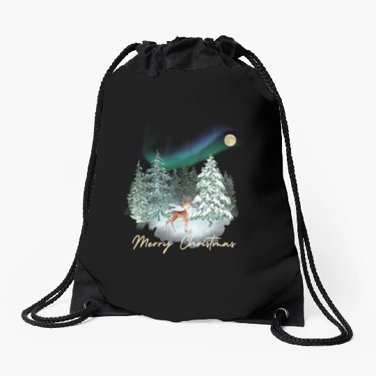 Christmas feeling winter wonderland with nordic Drawstring Bags