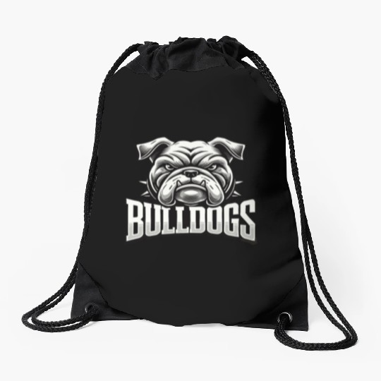 Bulldogs Mascot Back To School Team Spirit Drawstring Bags
