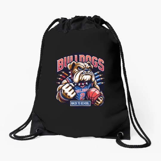 Bulldogs Mascot Back To School Team Spirit Drawstring Bags