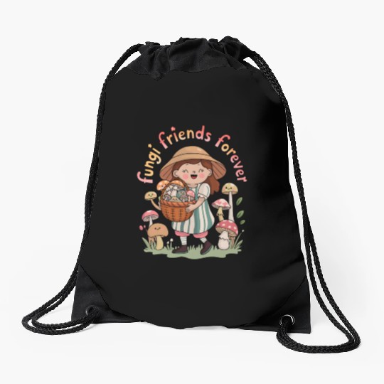 Fungi Friends Forever Drawstring Bags