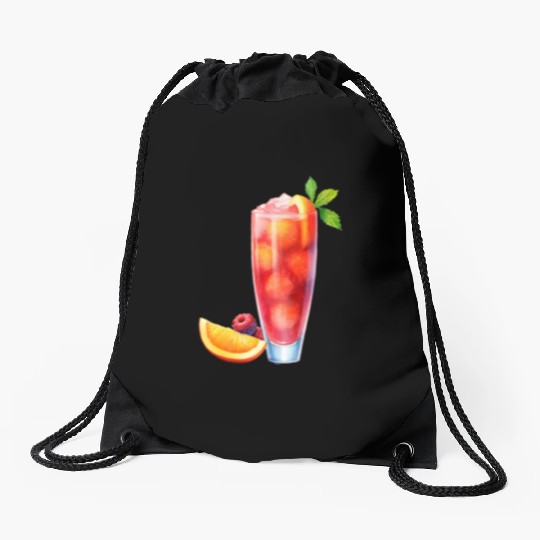 Berry Citrus Cocktail Drawstring Bags