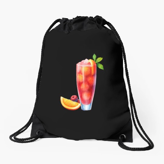 Berry Citrus Cocktail Drawstring Bags