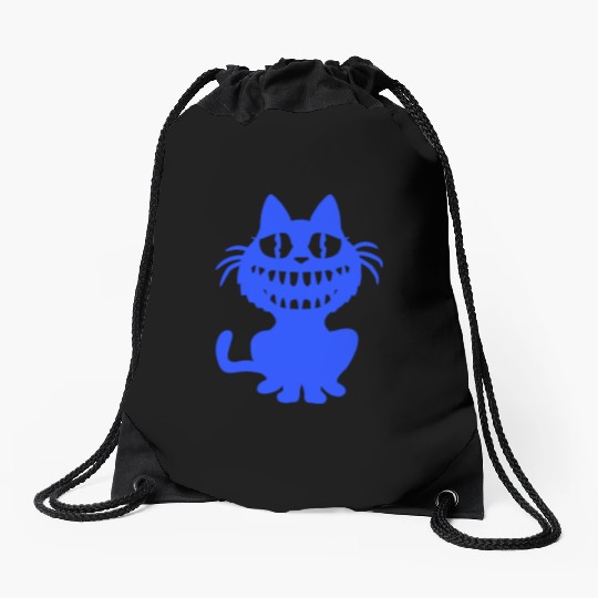 Funny Crazy Monster Cat Halloween Horror Teeth Fun Drawstring Bags