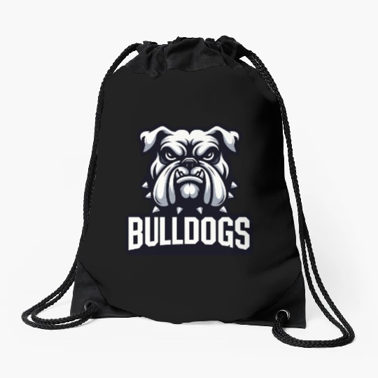 Bulldogs Mascot Back To School Team Spirit Drawstring Bags
