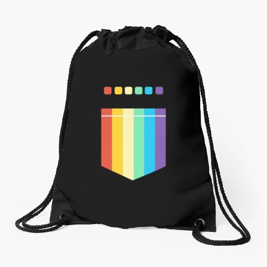 LGBT Rainbow Flag Pocket Design | For Women Men Drawstring Bags