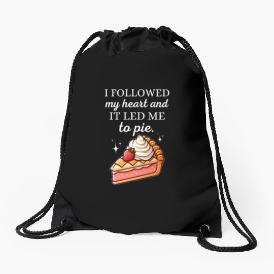 Sweet Heart Strawberry Cherry Pie Delight Drawstring Bags