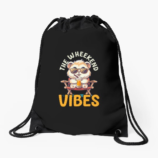 Guinea Pig The Wheekend Vibes Drawstring Bags