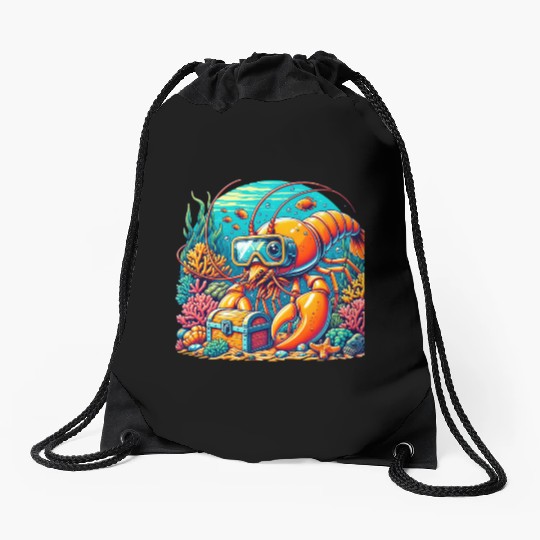 Shrimp Exploration-Underwater Adventure Drawstring Bags