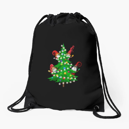 Christmas Gnomes Funny Tree Holiday Drawstring Bags
