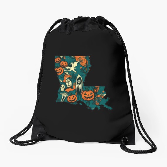 Louisiana USA Halloween Drawstring Bags