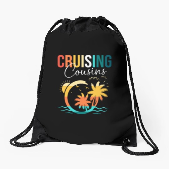 Family Cruise Mediterranean Cruising Cousins Drawstring Bags