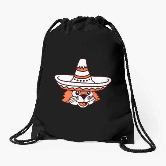 Sombrero Hat Cat Funny Cool Mexican Culture Kitten Drawstring Bags