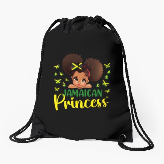 Jamaica Princess Flag for Girls Jamaican Pride Drawstring Bags