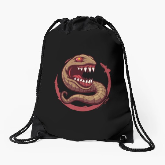 The Communist Worm: Comrade of Horror Drawstring Bags