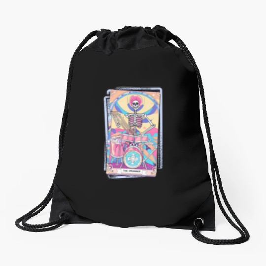 Tarot Card Collection - The Drummer Drawstring Bags