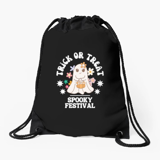 Trick Or Treat Halloween Festival Design Drawstring Bags