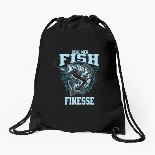 Real Men Fish Finesse Drawstring Bags
