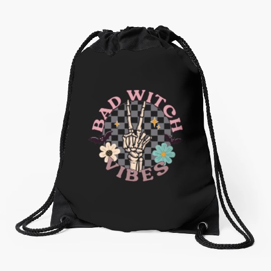 Bad Witch Vibes Drawstring Bags