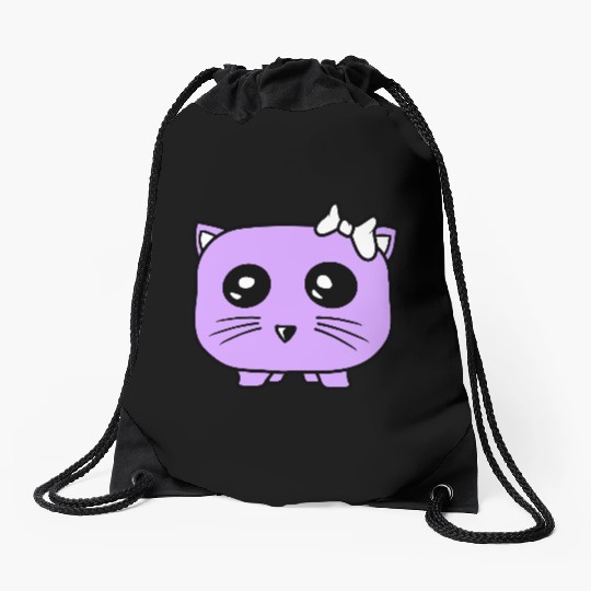 Girl Cat Pretty Fun Bow Small Female Hamster Woman Drawstring Bags