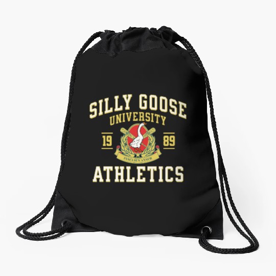 Silly Goose University Athletics Funny Goose Sport Drawstring Bags