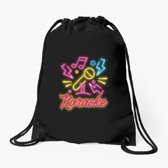 Karaoke Microphone Sheet Music Flash Drawstring Bags