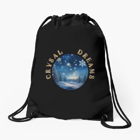 Winter's Embrace - A Crystal Clear Dream Drawstring Bags