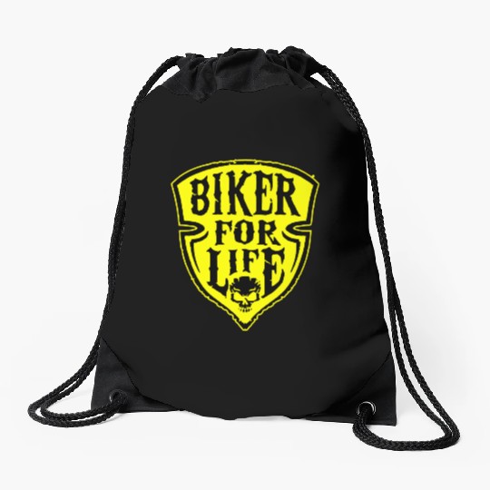 Biker For Life Shield LIKE US ON FACEBOOK # Drawstring Bags