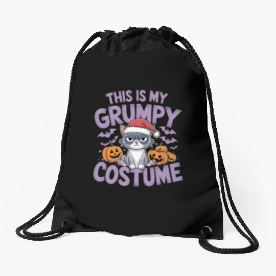 This Is My Grumpy Costume - Funny Design for Adult Drawstring Bags