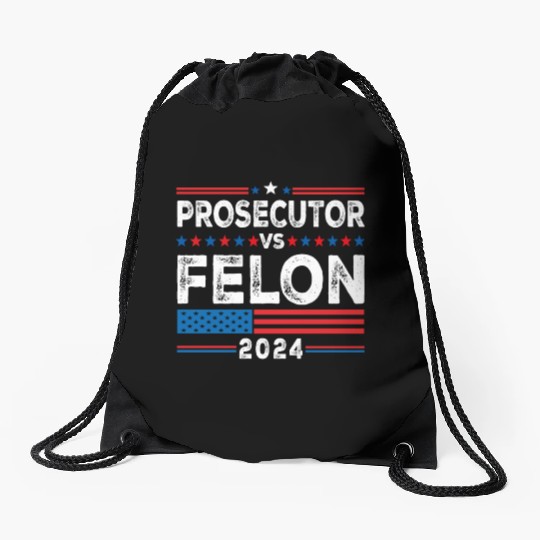 Funny Voting Election 2024 Prosecutor vs Felon Drawstring Bags
