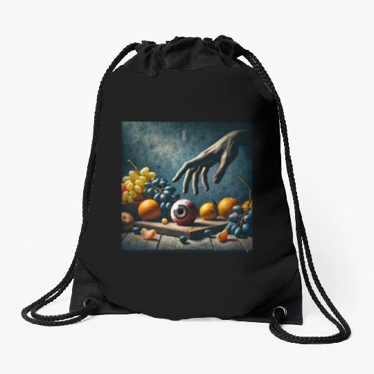 a snack for Halloween Drawstring Bags