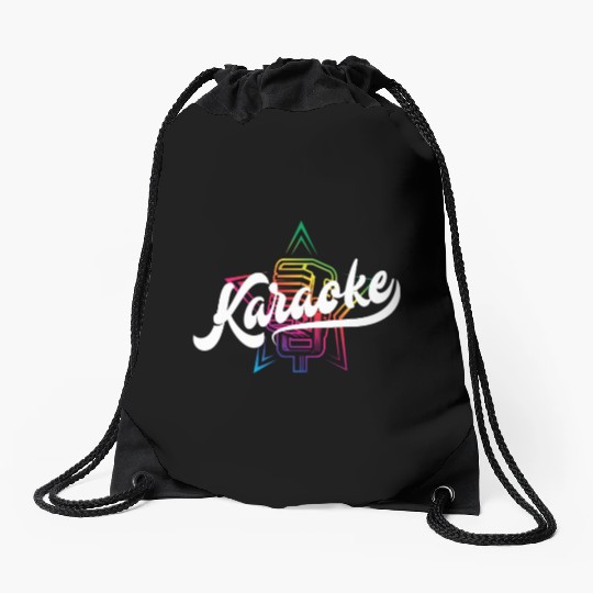 Colorful Karaoke Microphone Design Drawstring Bags