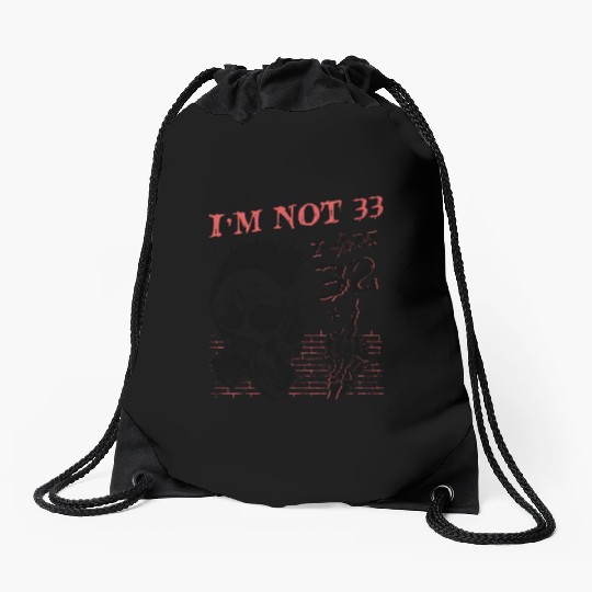 I Am 32 Plus Middle Finger - 33rd Birthday Drawstring Bags