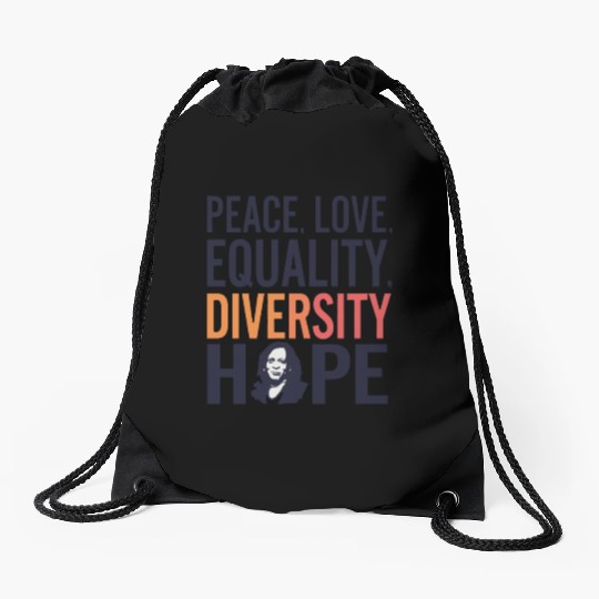 Kamala Harris Tim Walz 2024 Peace. Drawstring Bags
