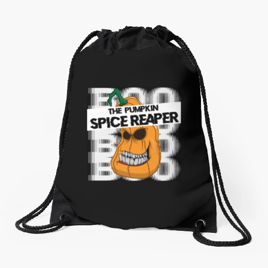 Pumpkin spice reaper halloween style coffee Drawstring Bags