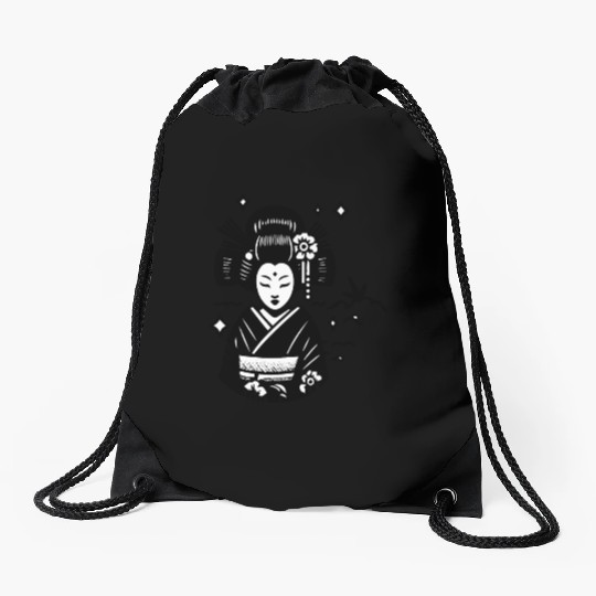 Japanese Geisha Drawstring Bags
