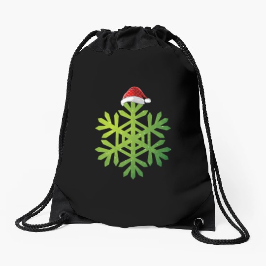 Christmas Buffalo Plaid Snowflakes Santa hat Drawstring Bags